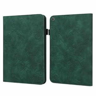 For Amazon Kindle Fire HD 8 2019/2018/2017/2016 Lace Flower Embossing Pattern Horizontal Flip Leather Case with Holder & Card Slots & Wallet & Photo Frame(Green)