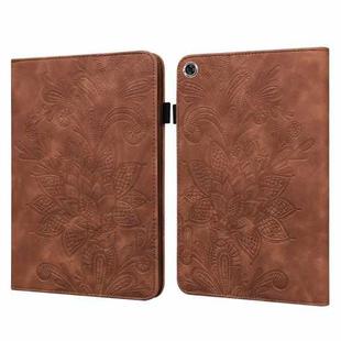 For Lenovo M10 Plus / M10 Plus TB-X606F/TB-606X Lace Flower Embossing Pattern Horizontal Flip Leather Case with Holder & Card Slots & Wallet & Photo Frame(Brown)