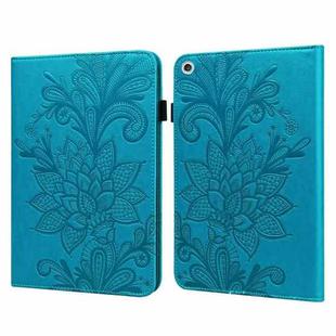 For Lenovo M10 FHD REL Lace Flower Embossing Pattern Horizontal Flip Leather Case with Holder & Card Slots & Wallet & Photo Frame(Blue)