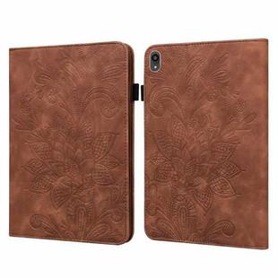 For Lenovo Tab P11 2020 11 inch TB-J606F/J606X Lace Flower Embossing Pattern Horizontal Flip Leather Case with Holder & Card Slots & Wallet & Photo Frame(Brown)