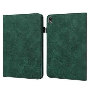 For Lenovo Tab P11 2020 11 inch TB-J606F/J606X Lace Flower Embossing Pattern Horizontal Flip Leather Case with Holder & Card Slots & Wallet & Photo Frame(Green)