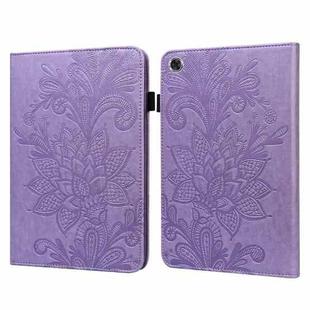 For Lenovo Tab M8 8505X Lace Flower Embossing Pattern Horizontal Flip Leather Case with Holder & Card Slots & Wallet & Photo Frame(Purple)