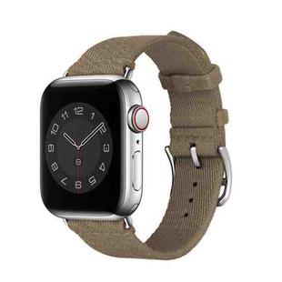 Two-color Nylon Braid Watch Band For Apple Watch Series 8&7 41mm / SE 2&6&SE&5&4 40mm / 3&2&1 38mm(Light Khaki)
