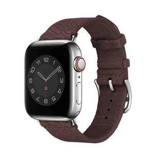 Two-color Nylon Braid Watch Band For Apple Watch Series 8&7 41mm / SE 2&6&SE&5&4 40mm / 3&2&1 38mm(Dark Brown)