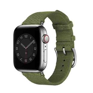 Two-color Nylon Braid Watch Band For Apple Watch Ultra 49mm&Watch Ultra 2 49mm / Series 9&8&7 45mm / SE 3&SE 2&6&SE&5&4 44mm / 3&2&1 42mm(Army Green)