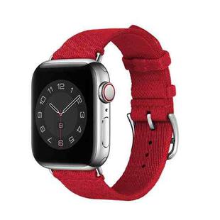 Two-color Nylon Braid Watch Band For Apple Watch Ultra 49mm&Watch Ultra 2 49mm / Series 9&8&7 45mm / SE 3&SE 2&6&SE&5&4 44mm / 3&2&1 42mm(Rose Red)