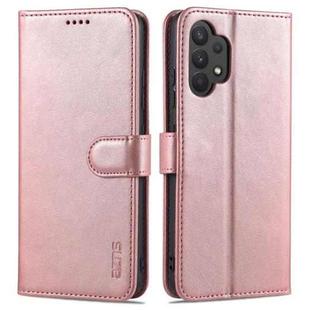 For Samsung Galaxy A32 4G AZNS Skin Feel Calf Texture Horizontal Flip Leather Case with Card Slots & Holder & Wallet(Rose Gold)