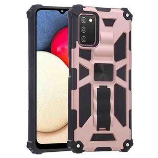 For Samsung Galaxy A03s 166.6mm Shockproof TPU + PC Magnetic Protective Case with Holder(Rose Gold)