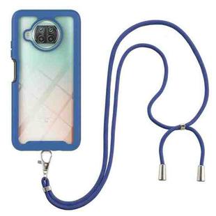 For Xiaomi Mi 10T Lite Starry Sky Solid Color Series Shockproof PC + TPU Protective Case with Neck Strap(Blue)