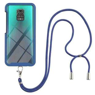 For Xiaomi Redmi Note 9S / Redmi Note 9 Pro / Redmi Note 9 Pro Max Starry Sky Solid Color Series Shockproof PC + TPU Protective Case with Neck Strap(Blue)