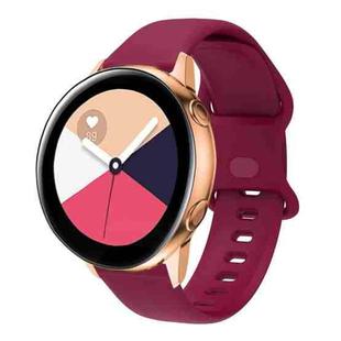 For Huawei Watch 2 Internal Reverse Buckle Silicone Watch Band, Size:20mm(Wine Red)