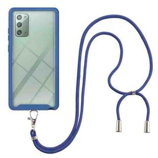 For Samsung Galaxy Note20 Starry Sky Solid Color Series Shockproof PC + TPU Protective Case with Neck Strap(Blue)