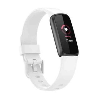 For Fitbit Luxe Silicone Color Buckle Watch Band, Size:S(White)