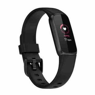 For Fitbit Luxe Silicone Color Buckle Watch Band, Size:S(Black)