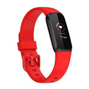 For Fitbit Luxe Silicone Color Buckle Watch Band, Size:S(Red)