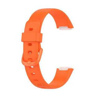For Fitbit Luxe Silicone Color Buckle Watch Band, Size:L(Orange)