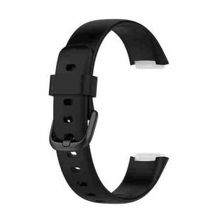 For Fitbit Luxe Silicone Color Buckle Watch Band, Size:L(Black)