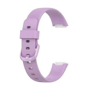 For Fitbit Luxe Silicone Color Buckle Watch Band, Size:L(Light Purple)