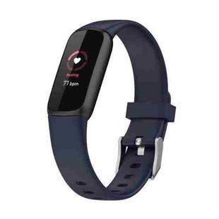 For Fitbit Luxe Silicone Watch Band, Size:S(Dark Blue)