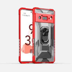 For Google Pixel 6 Pro PC + TPU Shockproof Protective Case with Metal Ring Holder(Red)