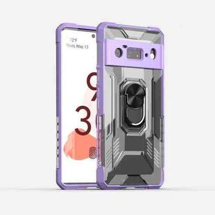 For Google Pixel 6 Pro PC + TPU Shockproof Protective Case with Metal Ring Holder(Purple)