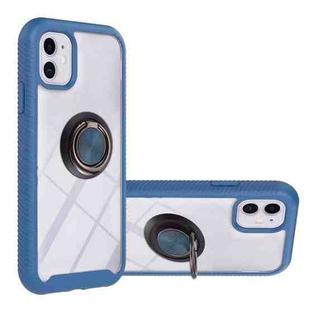 For iPhone 11 Starry Sky Solid Color Series Shockproof PC + TPU Protective Case with Ring Holder & Magnetic Function (Blue)