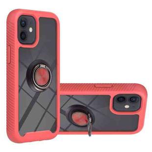 For iPhone 12 mini Starry Sky Solid Color Series Shockproof PC + TPU Protective Case with Ring Holder & Magnetic Function (Red)