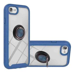 For iPhone SE 2022 / SE 2020 / 8 / 7 / 6s / 6 Starry Sky Solid Color Series Shockproof PC + TPU Protective Case with Ring Holder & Magnetic Function(Blue)