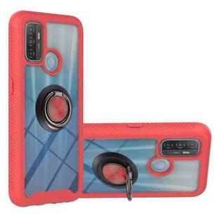 For OPPO A53 Starry Sky Solid Color Series Shockproof PC + TPU Protective Case with Ring Holder & Magnetic Function(Red)