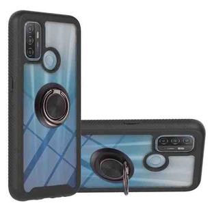 For OPPO A53 Starry Sky Solid Color Series Shockproof PC + TPU Protective Case with Ring Holder & Magnetic Function(Black)