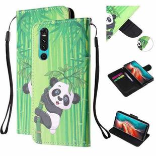 For Huawei P30 Colored Drawing Pattern Cross Texture Horizontal Flip PU Leather Case with Holder & Card Slots & Wallet(Panda Bamboo)