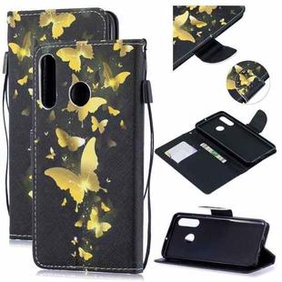 For Huawei P30 Lite Colored Drawing Pattern Cross Texture Horizontal Flip PU Leather Case with Holder & Card Slots & Wallet(Butterfly)