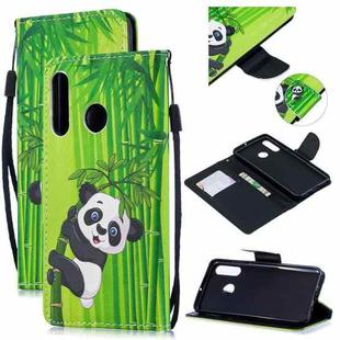 For Huawei P30 Lite Colored Drawing Pattern Cross Texture Horizontal Flip PU Leather Case with Holder & Card Slots & Wallet(Panda Bamboo)