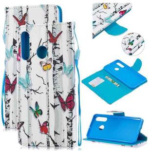 For Huawei P30 Lite Colored Drawing Pattern Cross Texture Horizontal Flip PU Leather Case with Holder & Card Slots & Wallet(Butterfly Tree)