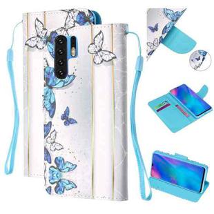For Huawei P30 Pro Colored Drawing Pattern Cross Texture Horizontal Flip PU Leather Case with Holder & Card Slots & Wallet(Blue Butterfly)