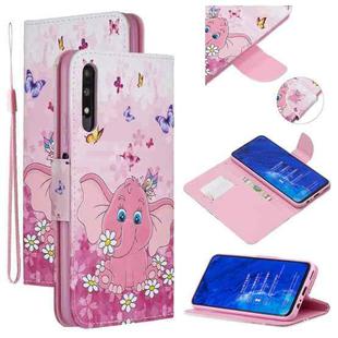 For Huawei P Smart Z 2019 Colored Drawing Pattern Cross Texture Horizontal Flip PU Leather Case with Holder & Card Slots & Wallet(Butterfly Elephant)