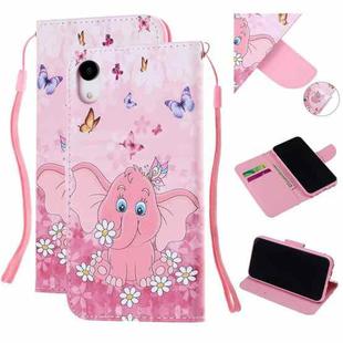 Colored Drawing Pattern Cross Texture Horizontal Flip PU Leather Case with Holder & Card Slots & Wallet For iPhone XR(Butterfly Elephant)