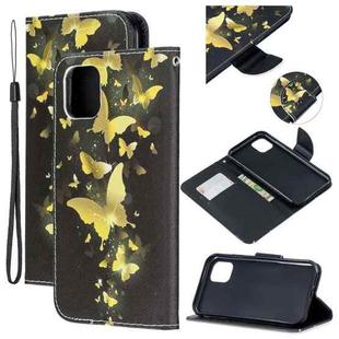 For iPhone 11 Pro Max Colored Drawing Pattern Cross Texture Horizontal Flip PU Leather Case with Holder & Card Slots & Wallet (Butterfly)