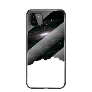 For Samsung Galaxy A22 Starry Sky Painted Tempered Glass TPU Shockproof Protective Case(Cosmic Starry Sky)