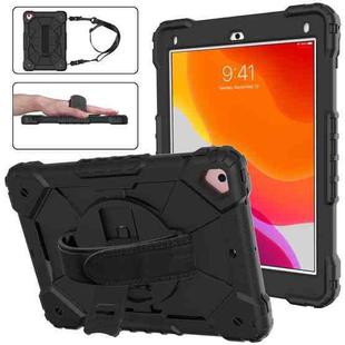 Contrast Color Robot Shockproof Silicon + PC Protective Case with Holder & Shoulder Strap For iPad 9.7 (2018) & (2017) / Air 2 / Air(Black)