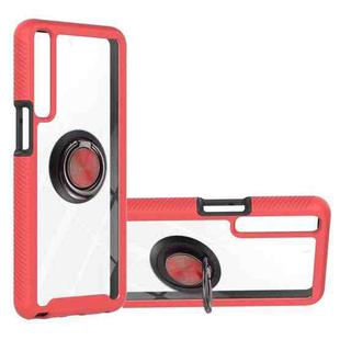 For LG Stylo 7 4G Starry Sky Solid Color Series Shockproof PC + TPU Protective Case with Ring Holder & Magnetic Function(Red)