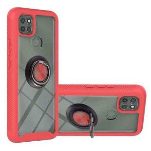 For Motorola Moto G9 Power Starry Sky Solid Color Series Shockproof PC + TPU Protective Case with Ring Holder & Magnetic Function(Red)