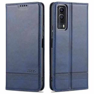 For vivo Y53s AZNS Magnetic Calf Texture Horizontal Flip Leather Case with Card Slots & Holder & Wallet(Dark Blue)