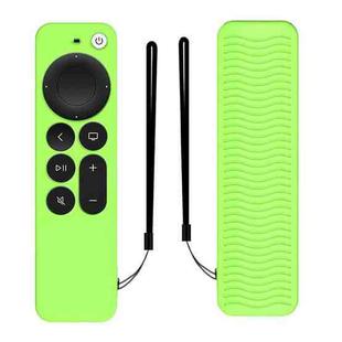 Silicone Protective Case Cover For Apple TV 4K 4th Siri Remote Controller(Luminous Green)