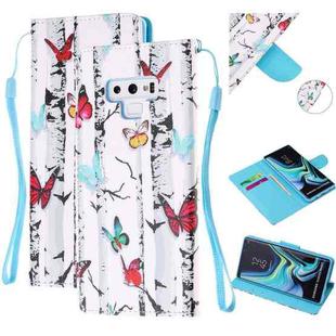For Samsung Galaxy Note9 Colored Drawing Pattern Cross Texture Horizontal Flip PU Leather Case with Holder & Card Slots & Wallet(Butterfly Tree)