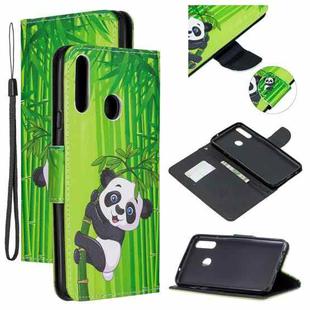 For Samsung Galaxy A10s Colored Drawing Pattern Cross Texture Horizontal Flip PU Leather Case with Holder & Card Slots & Wallet(Panda Bamboo)