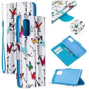 For Samsung Galaxy A51 Colored Drawing Pattern Cross Texture Horizontal Flip PU Leather Case with Holder & Card Slots & Wallet(Butterfly Tree)