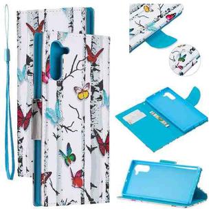 For Samsung Galaxy Note10 Colored Drawing Pattern Cross Texture Horizontal Flip PU Leather Case with Holder & Card Slots & Wallet(Butterfly Tree)