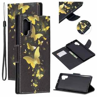 For Samsung Galaxy Note10+ Colored Drawing Pattern Cross Texture Horizontal Flip PU Leather Case with Holder & Card Slots & Wallet(A Bunch of Butterflies)