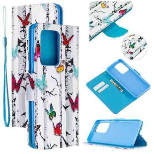 For Samsung Galaxy S20 Ultra Colored Drawing Pattern Cross Texture Horizontal Flip PU Leather Case with Holder & Card Slots & Wallet(Butterfly Tree)